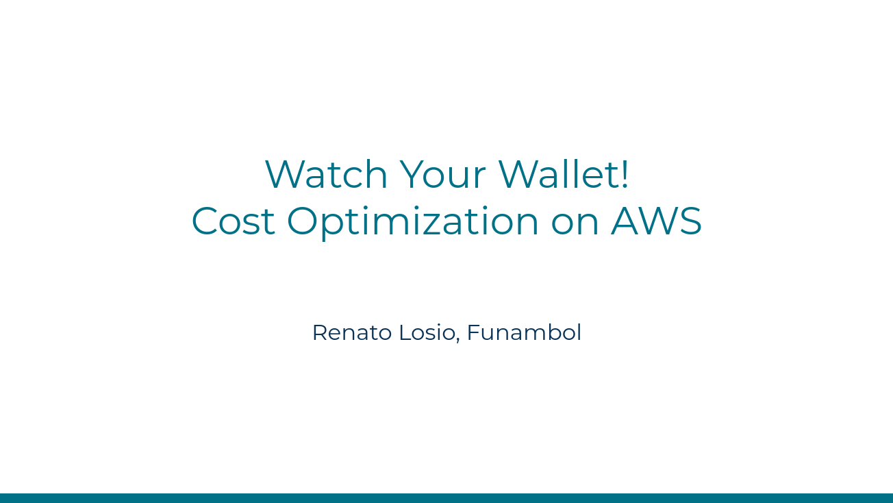 Cost Optimization on AWS at Dev Innovation Summit