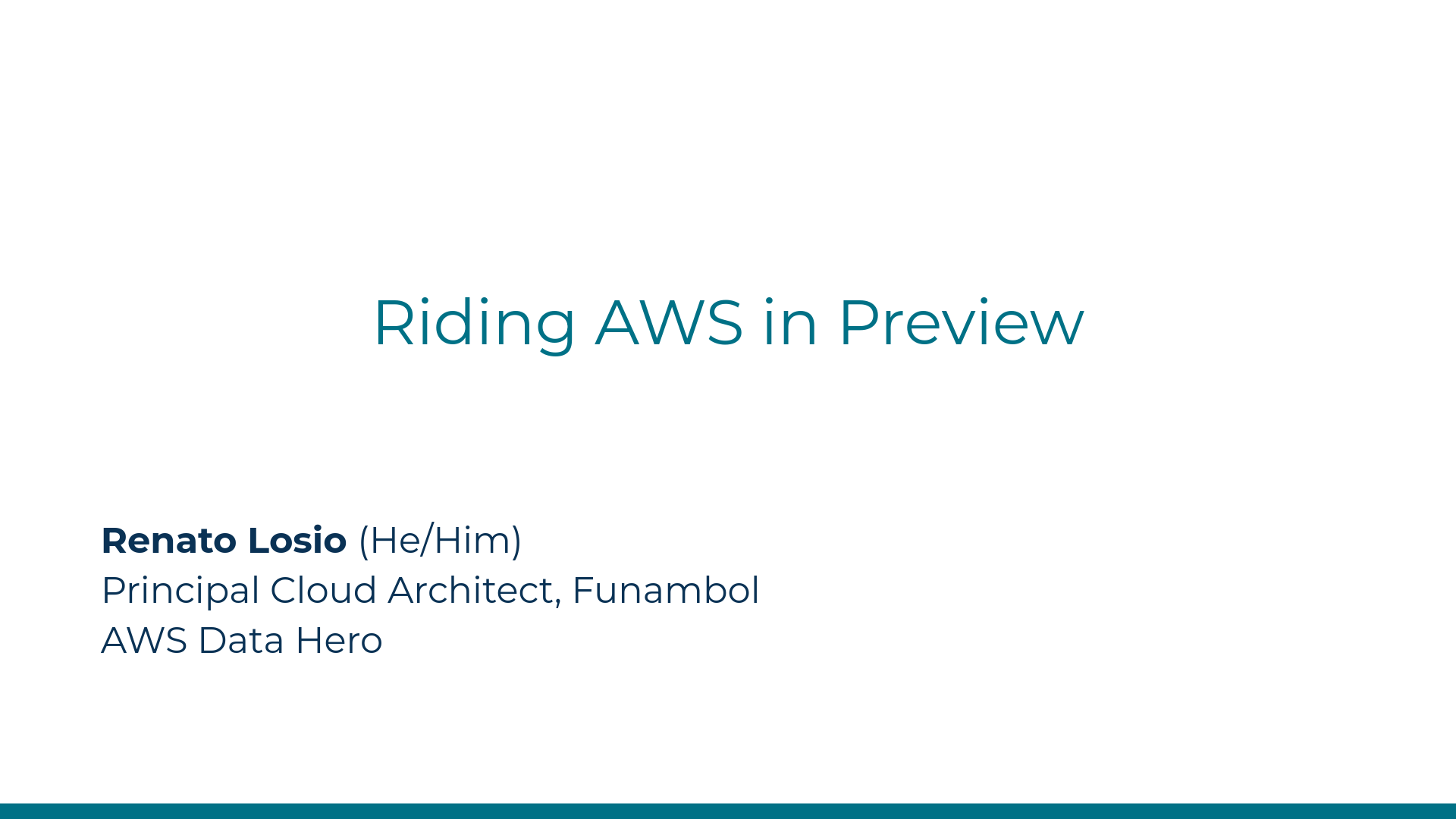 Riding AWS in Preview