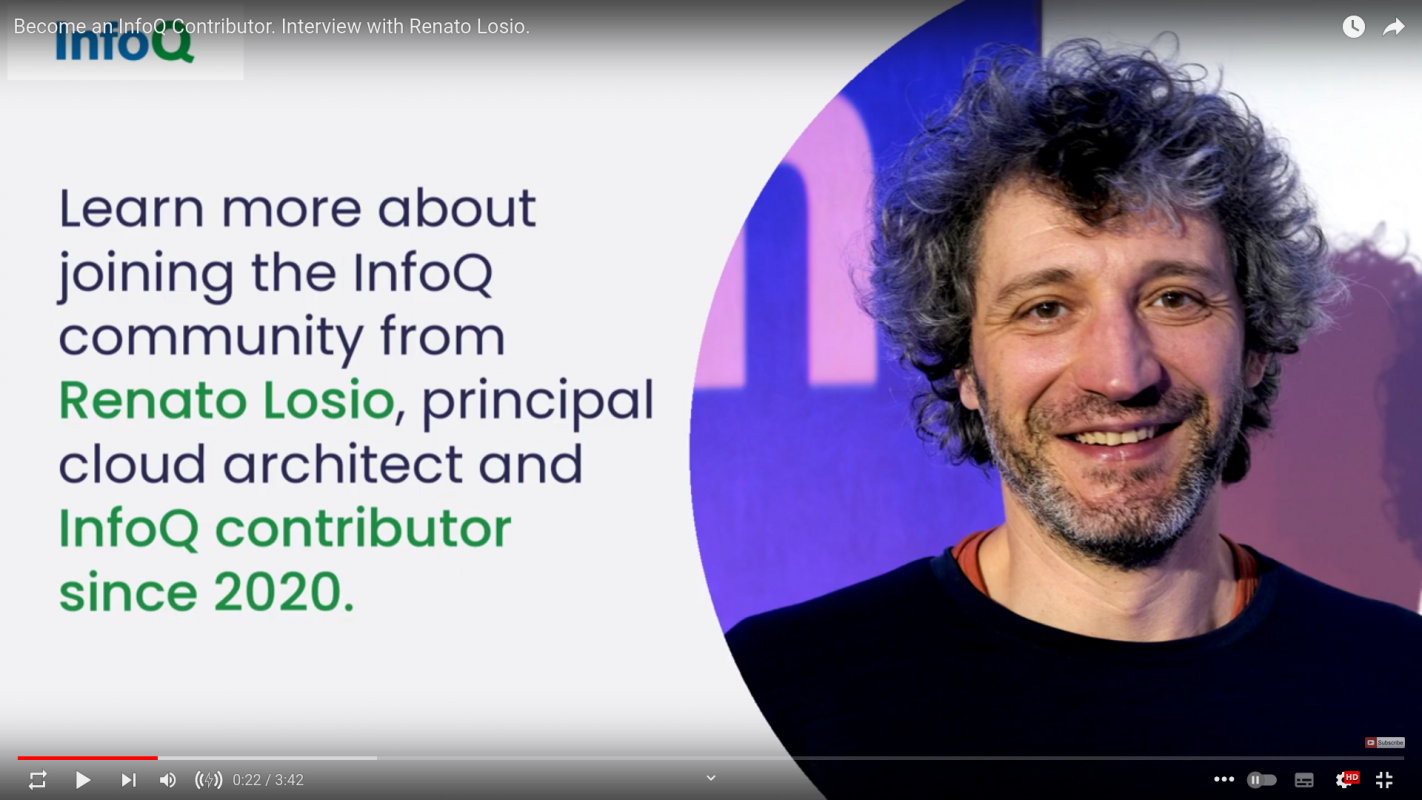 Become an InfoQ Contributor. Interview with Renato Losio.